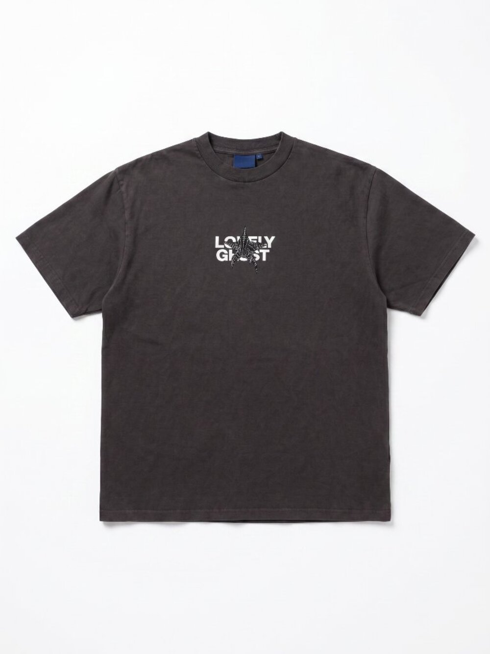 Lonely Ghost Star Spiderweb Graphic Tee Washed Black Size M